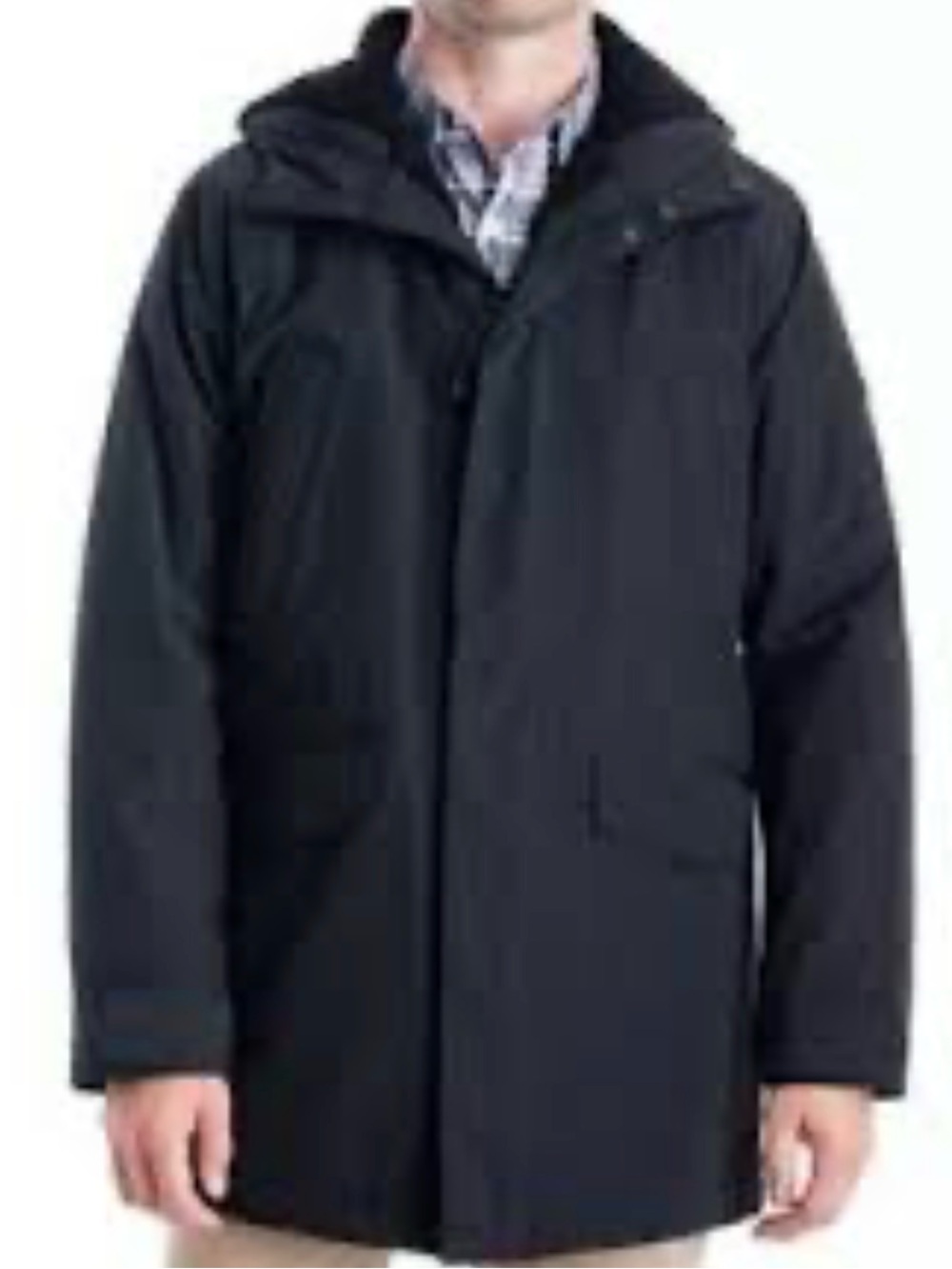 Michael Kors Black Hooded Raincoat